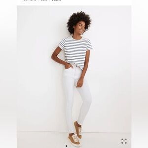 Madewell White Skinny High-Rise Jeans Size 24 10” Rise